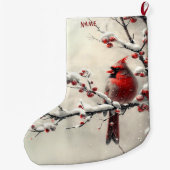 Kerst Rode Kardinaal Vakantie Stocking Grote Kerstsok (Achterkant)