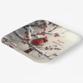 Kerst Rode Kardinaal Vakantiepapier Bord (Gebogen)