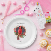 Kerst Rode Kardinaal Yule Solstice Boho Vakantie Papieren Bordje (Feest)