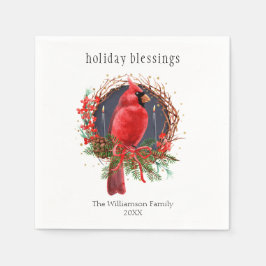 Kerst Rode Kardinaal Yule Solstice Boho Vakantie Servet