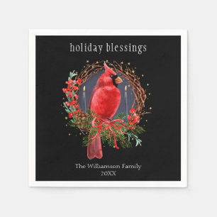 Kerst Rode Kardinaal Yule Solstice Boho Vakantie Servet