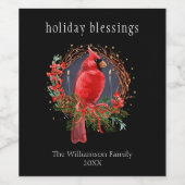 Kerst Rode Kardinaal Yule Solstice Boho Vakantie Wijn Etiket (Enkel label)