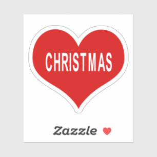 KERST Rode Liefdeshart Vinyl Sticker