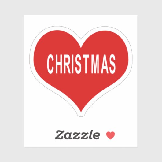 KERST Rode Liefdeshart Vinyl Sticker (Vel)