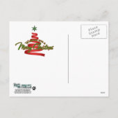 Kerst - Rode lintboom - Doberman Crestie Feestdagenkaart (Achterkant)