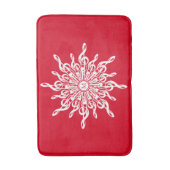 Kerst Rode ornamentaal monogram G-Clef Sneeuwvlok Badmat (Voorkant Verticaal)