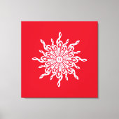 Kerst Rode ornamentaal monogram G-Clef Sneeuwvlok Canvas Afdruk (Voorkant)