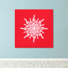 Kerst Rode ornamentaal monogram G-Clef Sneeuwvlok Canvas Afdruk