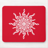 Kerst Rode ornamentaal monogram G-Clef Sneeuwvlok Muismat (Voorkant)