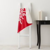 Kerst Rode ornamentaal monogram G-Clef Sneeuwvlok Sherpa Deken (In situ)