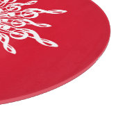 Kerst Rode ornamentaal monogram G-Clef Sneeuwvlok Snijplank (Hoek)