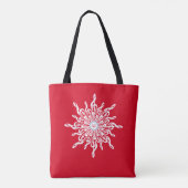 Kerst Rode ornamentaal monogram G-Clef Sneeuwvlok Tote Bag (Achterkant)