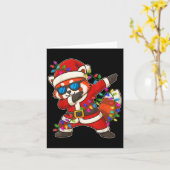 Kerst rode panda dabbing licht kerstmis voor kaart (Gele Bloem)