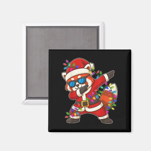 Kerst rode panda dabbing licht kerstmis voor magneet (Voorkant / Achterkant)