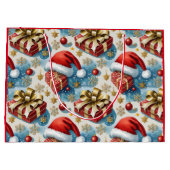 Kerst rode papieren boodschappentassen groot cadeauzakje (Achterkant)