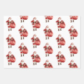 Kerst Rode pepermunt rendier Santa Sleigh Inpakpapier Vel (Voorkant 2)