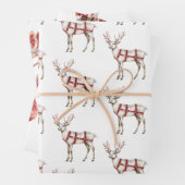 Kerst Rode pepermunt rendier Santa Sleigh Inpakpapier Vel (In situ)