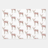 Kerst Rode pepermunt rendier Santa Sleigh Inpakpapier Vel (Voorkant)