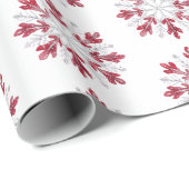 Kerst Rode Pepermunt Sneeuwvlokken Cadeaupapier (Rol Hoek)