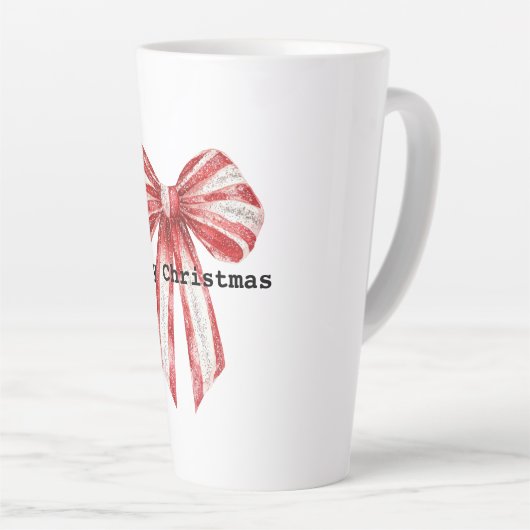 Kerst rode pepermunt witte bogen latte mok (Rechterhoek)