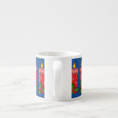 Kerst Rode Pilaarkaars met Hulst Espresso Kop (Achterkant)