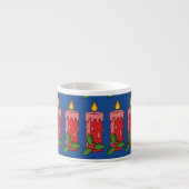 Kerst Rode Pilaarkaars met Hulst Espresso Kop (Voorkant)