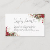 Kerst Rode Poinsettia Baby shower Display Informatiekaartje (Voorkant)