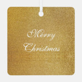 Kerst Rode Poinsettia Bloem met Gouden Glitter Metalen Ornament (Achterkant)