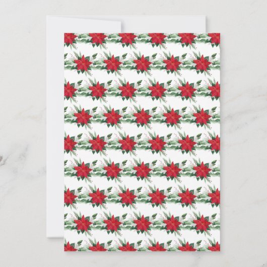 Kerst Rode Poinsettia Bloemen bruiloft Bedankkaart (Achterkant)