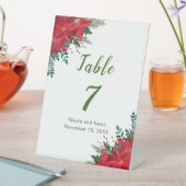 Kerst Rode Poinsettia Bloemen bruiloft Reclamebord Met Voetstuk (Insitu)
