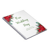 Kerst Rode Poinsettia Bloemen Wedding Planner Notitieboek (Rechterzijde)