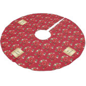 Kerst rode poinsettia bloemenzaak logo kerstboom rok (Gekanteld)