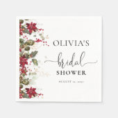 Kerst Rode Poinsettia Bruidsmeisjesfeest  Servet (Voorkant)