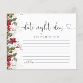 Kerst Rode Poinsettia Datum Nacht Ideeën Kaart (Voorkant)
