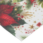 Kerst Rode Poinsettia Goud Glitter Tafelkleed (Gekanteld)