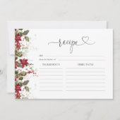 Kerst Rode Poinsettia Grote Recept Kaart (Voorkant)