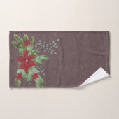 kerst rode poinsettia over groene bijkantoren bad handdoek (Handdoek)