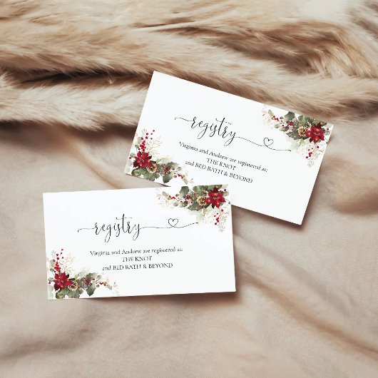 Kerst Rode Poinsettia Register Behuizing Kaart