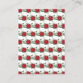 Kerst Rode Poinsettia Trouwregister Informatiekaartje (Achterkant)