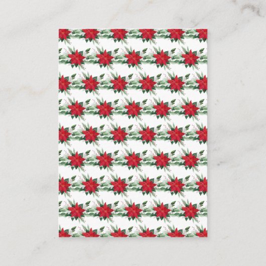 Kerst Rode Poinsettia Trouwregister Informatiekaartje (Achterkant)