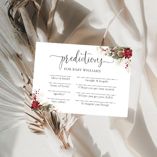 Kerst Rode Poinsettia Voorspellingen Kaart