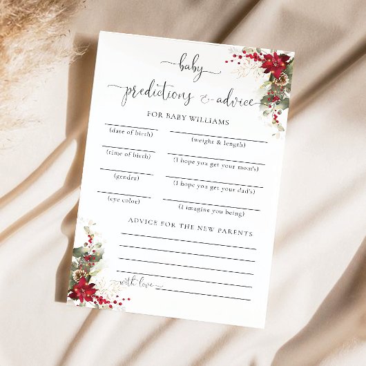 Kerst Rode Poinsettia Voorspellingen Kaart