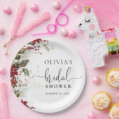 Kerst Rode Poinsettia Vrijgezellenfeest Papier Bor Papieren Bordje (Feest)