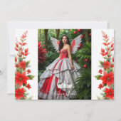 Kerst Rode Poinsettias Inspiraties Chic Floral Kaart (Voorkant)