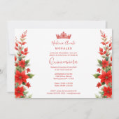 Kerst Rode Poinsettias Inspiraties Chic Floral Kaart (Achterkant)