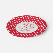 Kerst rode polka dot naam vakantie papier bord (Gekanteld)