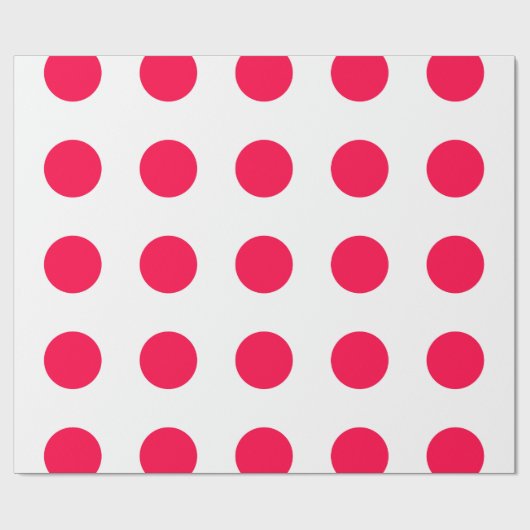 Kerst Rode Polka Dots Witte Sjabloon Elegant Cadeaupapier (Vlak)
