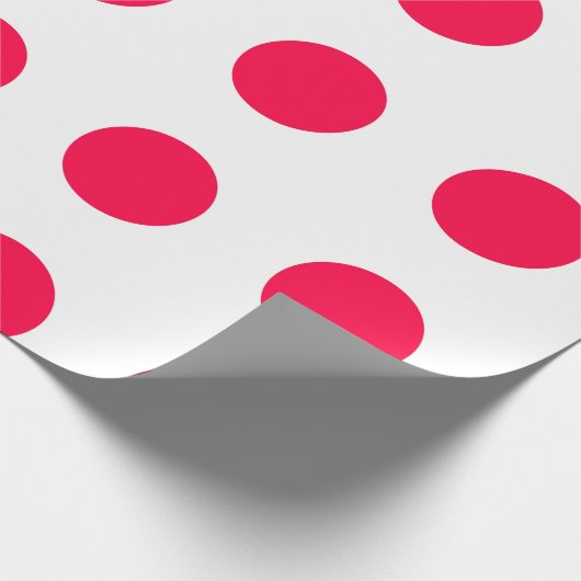 Kerst Rode Polka Dots Witte Sjabloon Elegant Cadeaupapier (Hoek)