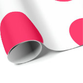 Kerst Rode Polka Dots Witte Sjabloon Elegant Cadeaupapier (Rol Hoek)