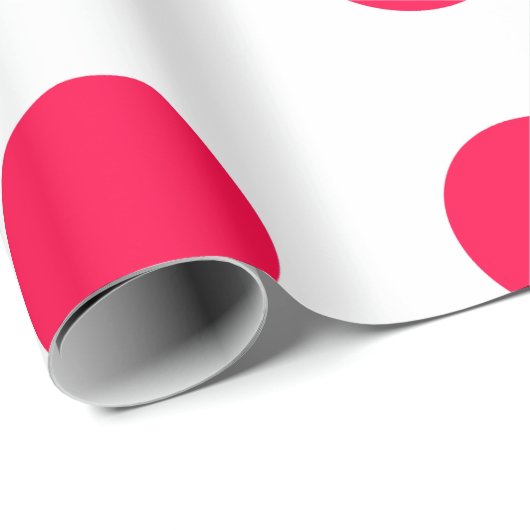 Kerst Rode Polka Dots Witte Sjabloon Elegant Cadeaupapier (Rol Hoek)
